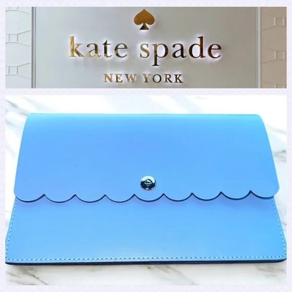 Kate Spade Periwinkle Wristlet Scalloped Detail Mollie Bradbury Street $169 NWOT - Picture 7 of 10